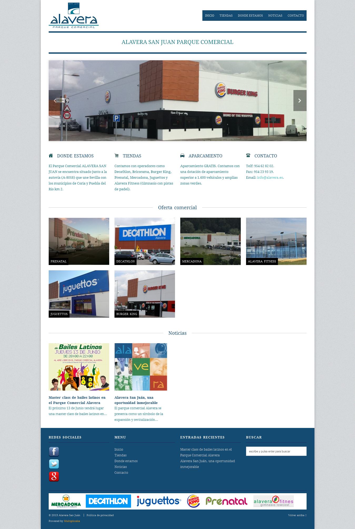 Diseño web parque comercial Alavera