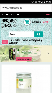 diseño tienda online de Herbaeco