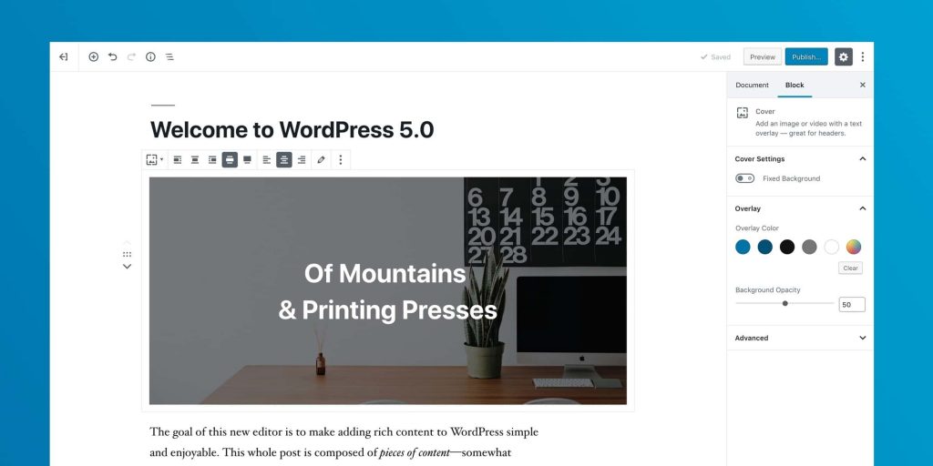 Gutenberg wordpress 5.0