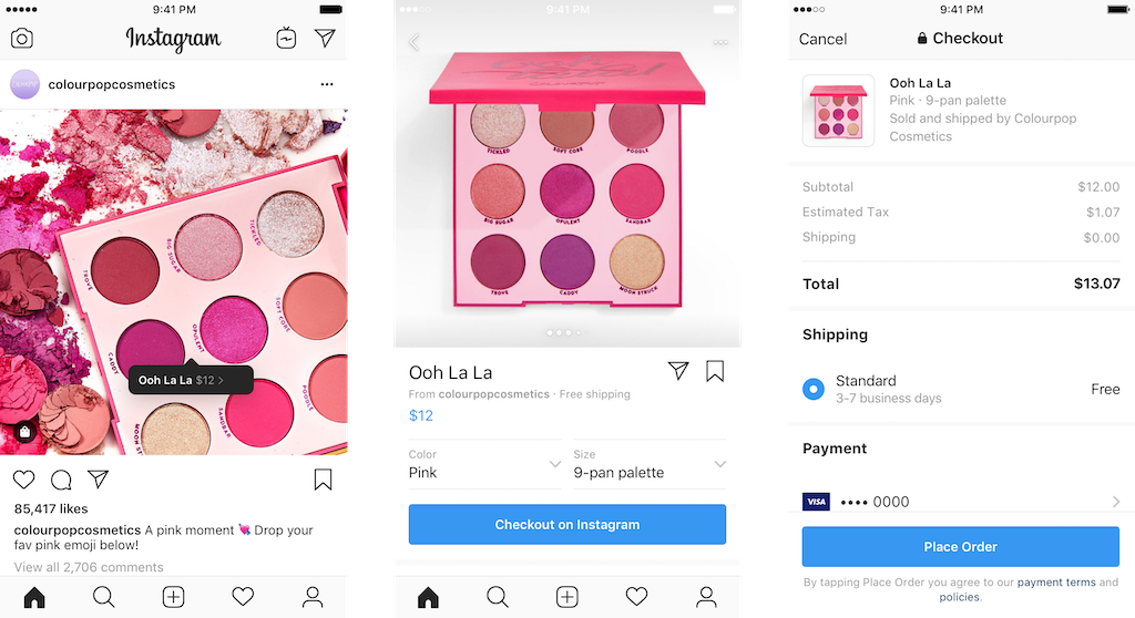 instagram checkout como funciona