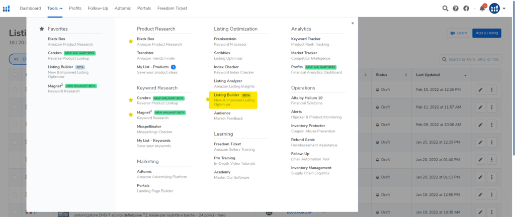 Listing Builder Helium 10 - Multiplicalia