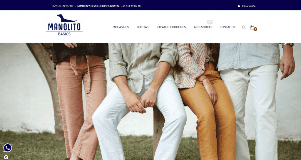 diseño tienda online para Manolito Basics