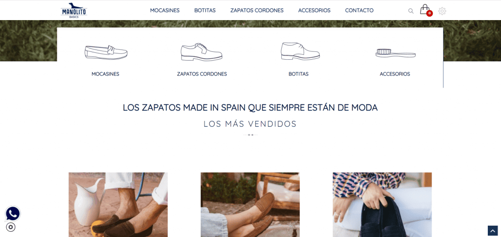 diseño tienda online para Manolito Basics